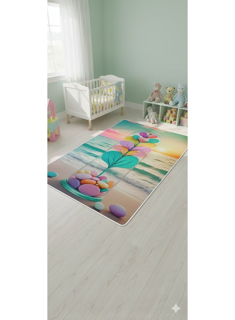 سجادة غرف أطفال مودرن بتصميم ثلاثي الأبعاد (3D) - مقاس 120×180 سم - ناعمة، مانعة للانزلاق وقابلة للغسل - Image 1